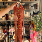 Boho Macrame Wall Hanging with Gold Coin Accents - Image 2